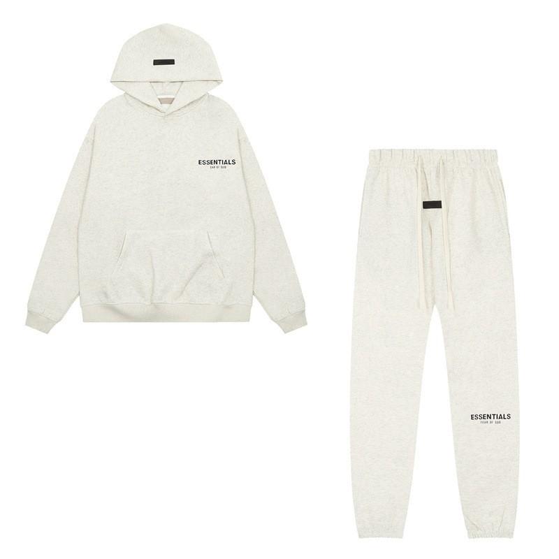 Mens Fleece-Lined Hooded Sweatshirt Jogger Set Cotton Blend Streetwear Outfit Winter Casual Wear