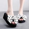 Summer 6cm High Heels Slippers Female Summer Muffin Thick Bottom Sandals with Fashion Beach Flip-flops