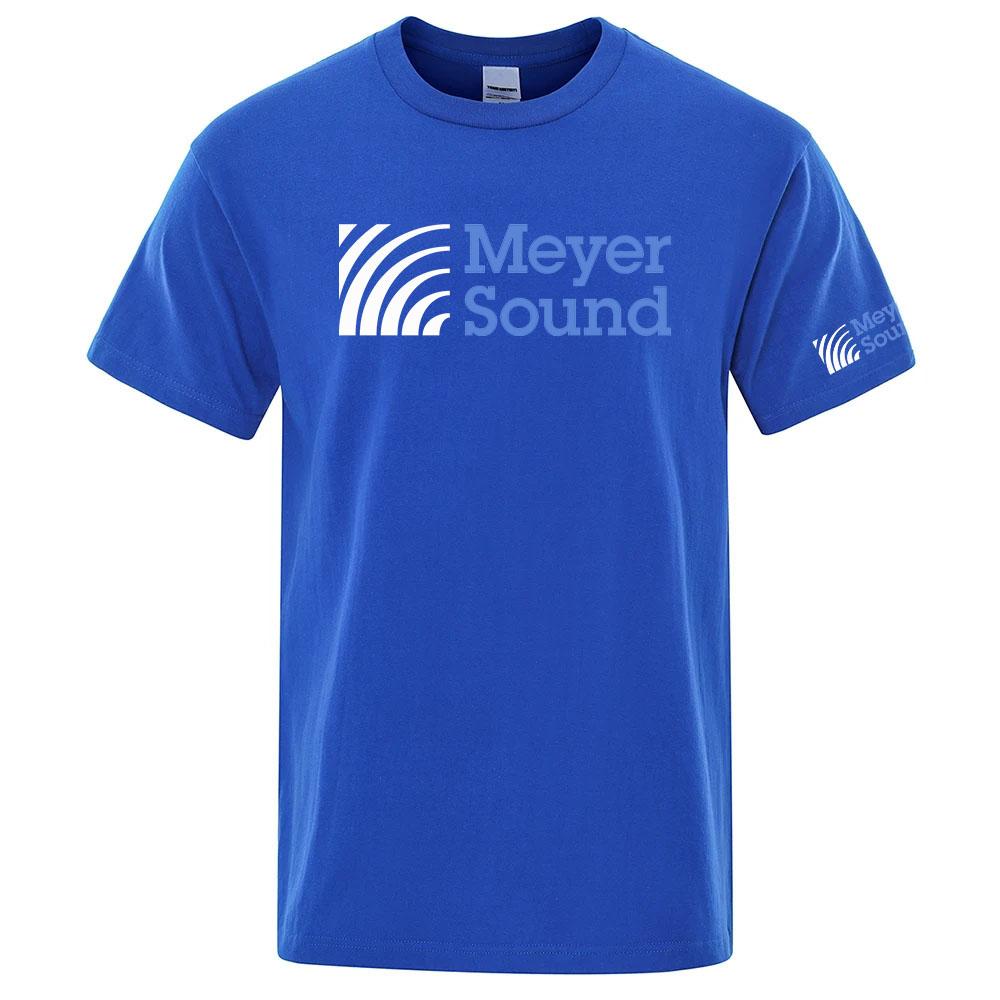 2026 Meyer Sound Logo Print New Summer Unisexs Short Sleeve Solid Color Casual Trendy Breathable Loose Round Neck Tshirt