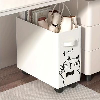 Передвижная офисная тележка на колесах - подстольное хранилище для общежитий, идеально подходит для хранения книг и мелких предметов, канцелярских принадлежностей и аксессуаров, корзина для полок.