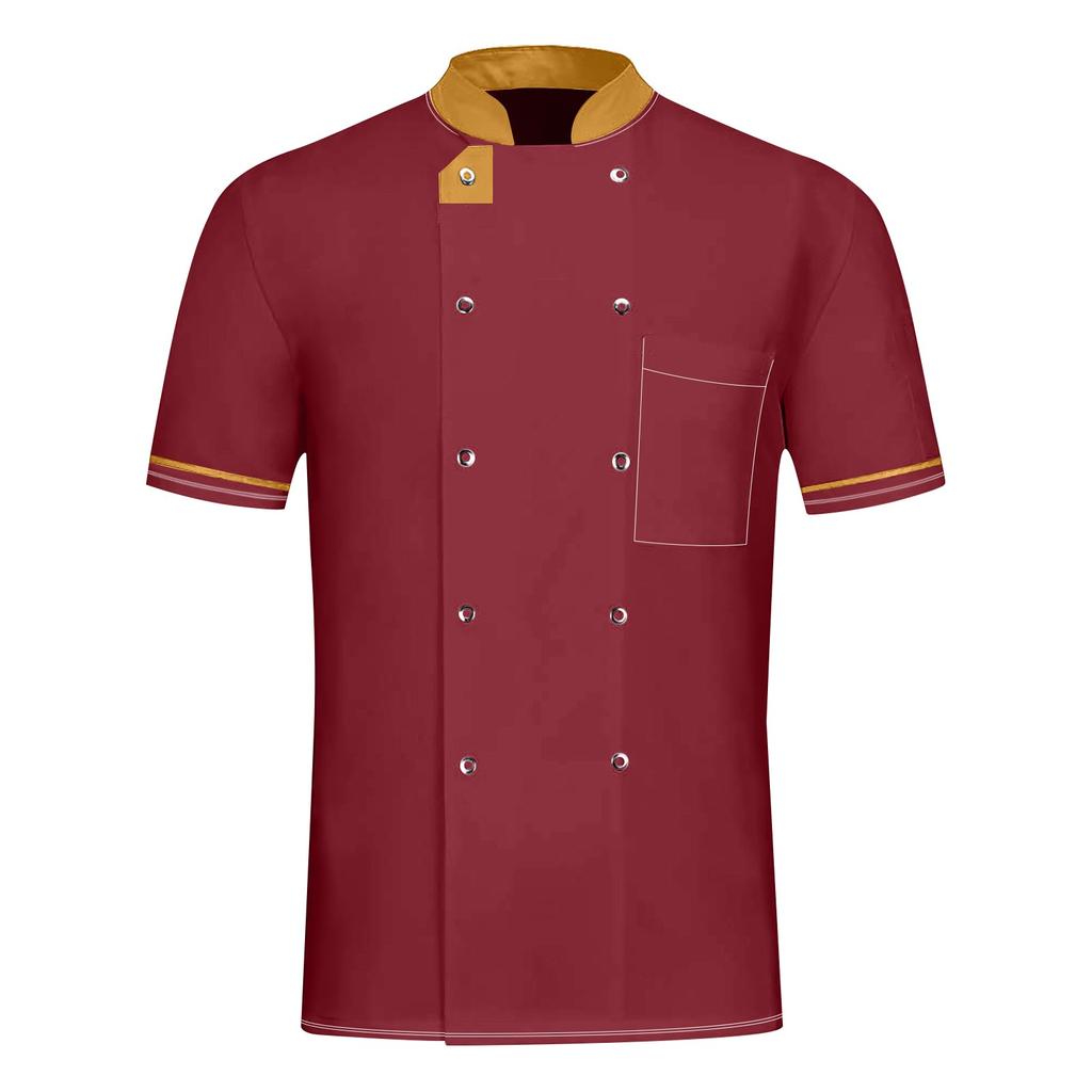 Куртка шеф-повара, униформа шеф-повара, мужская и женская хлопковая куртка с короткими рукавами для кухни, костюм шеф-повара, костюм шеф-повара для ресторана, отеля, кафе, пальто