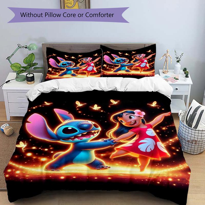 Lilo Stitch Adventure Print 3Pcs Bedding Setduvet Cover With 2 Bedropillowcase Home Birthday Gift