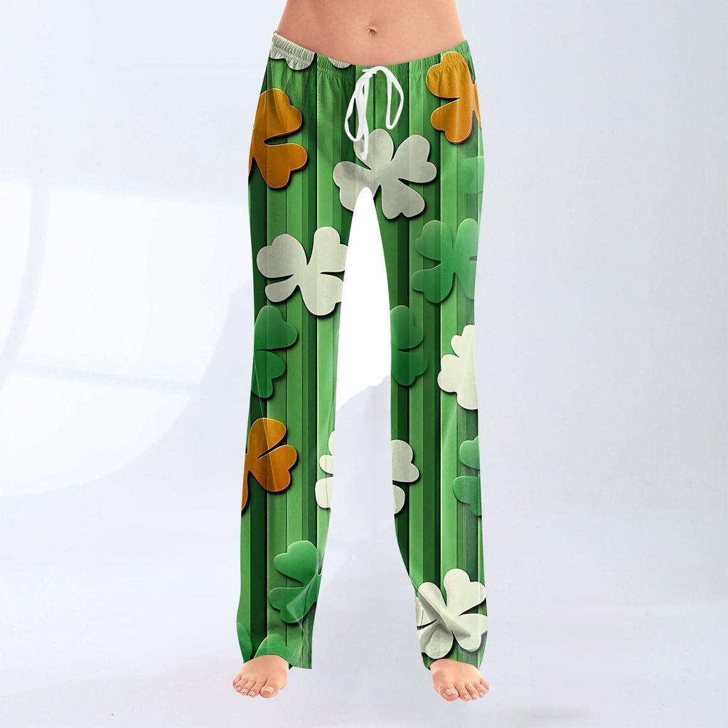 Women's Fashion Loose Casual St. Patrick's Day Printed Casual Pants