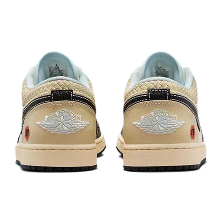 Jordan Air Jordan 1 Винтажные Баскетбольные Кроссовки Мужские Низкие Бежевый/Черный HQ3437-101(Команда56-)