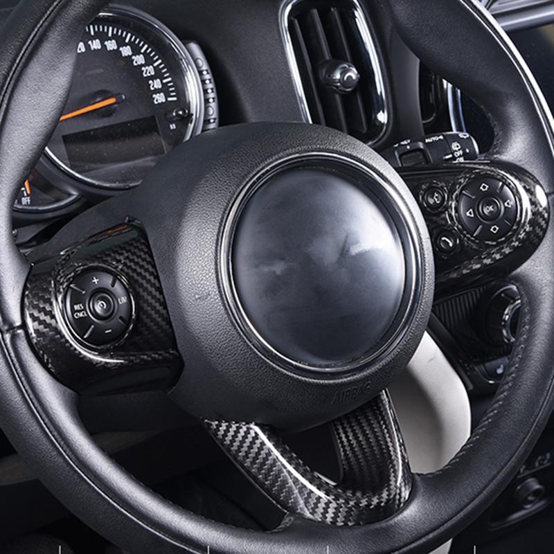 Подходит для BMW mini cooper F54 F55 F56 F57 F60 Автомобильные аксессуары Защита кнопок рулевого колеса из углеродного волокна 3D-наклейки