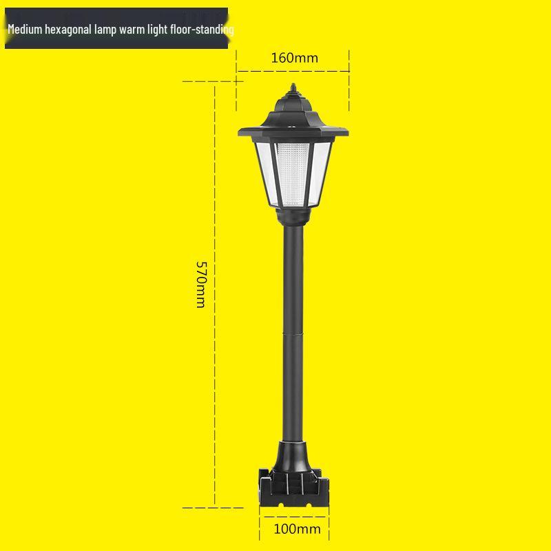 Шестигранный солнечный садовый газонный светильник и настенный фонарь