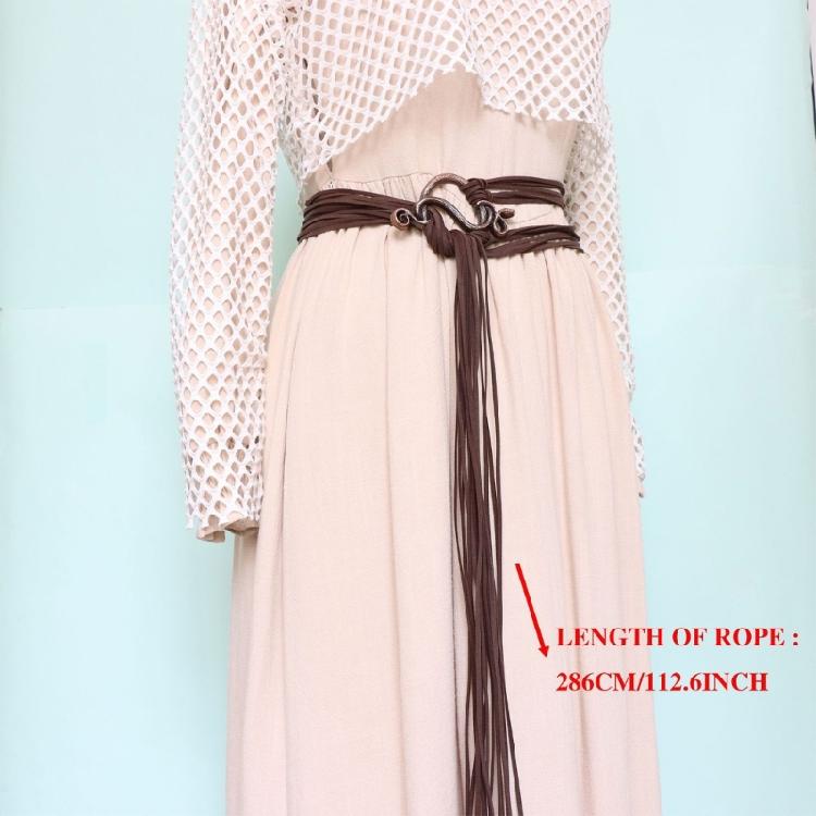 Vikinges Trolles Crosses Belt Long Rope Rings Knotted Belt Norses Witch Waist Belt Medieval Long Rope Belt for Cosplay