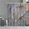 Модная серая золотистая мраморная шторка для душа для ванной, водонепроницаемая