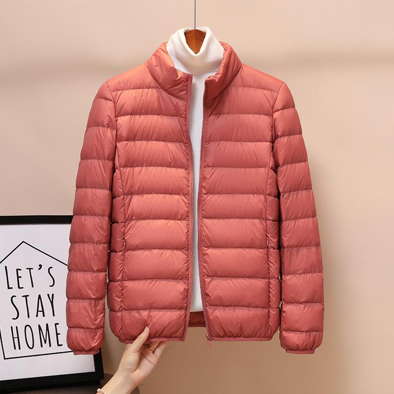 White duck down light down jacket women's winter short thin small fashion large size casual coat tide