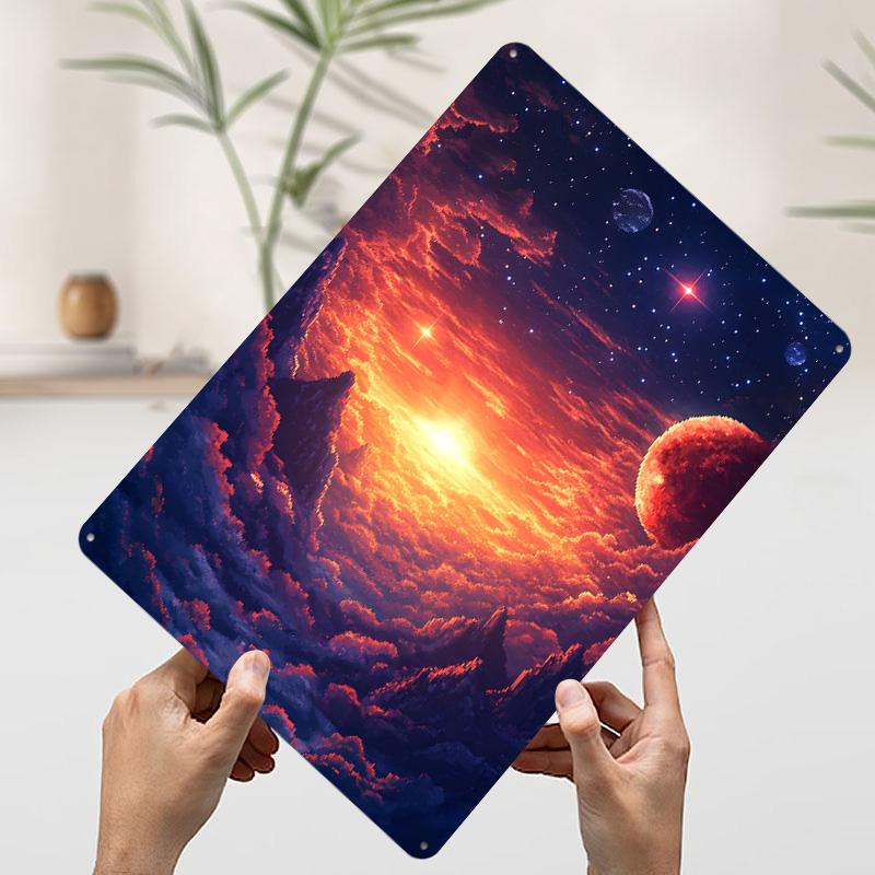 Sunset in a Starry Sky Tinplate Poster Customized Wall Art Vintage Retro Metal Signs for Room Decoration Garage Decorations Home