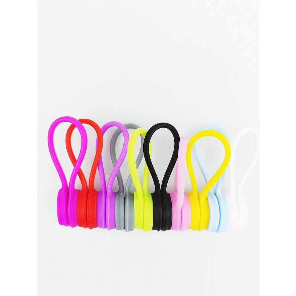 Магнитный органайзер для кабелей, многоразовые силиконовые кабельные стяжки, скручивающиеся стяжки для организации и связывания предметов, магнитная клипса для кабелей на холодильник