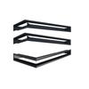 Fireplace Grille KRATKI LUFT Graphite 9x80x40 Left Ventilation Set of 3 Pcs
