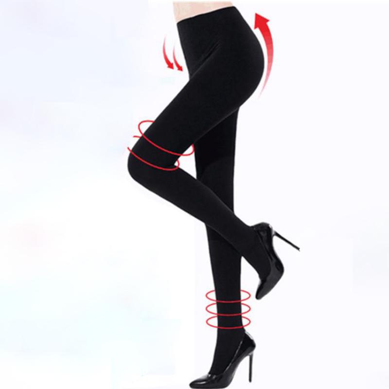 Plus Velvet Leggings With Socks Nessaj Women Warm Leggings Slim Winter Pencil Pants