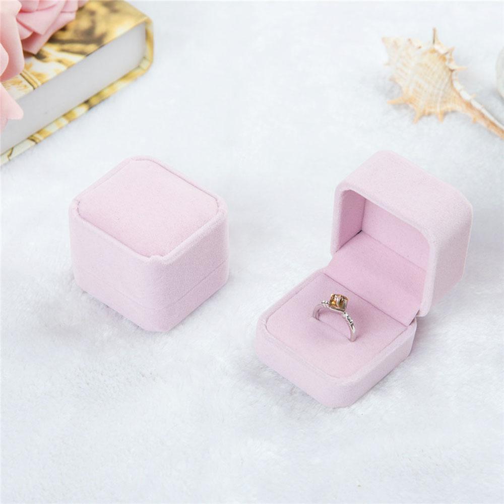 Packaging Box Square Ring Holder Box Storage Organizer Earring Display Case Ring Box Jewelry Box
