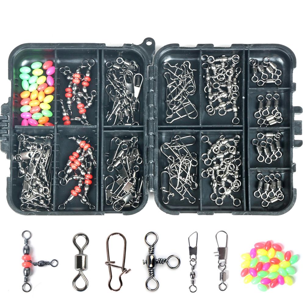 Fishing Pliers and 140 Piece Lure Fishing Accessories Kit Saltwater Hook Remover Fishing Line Connector for Sea Fishing