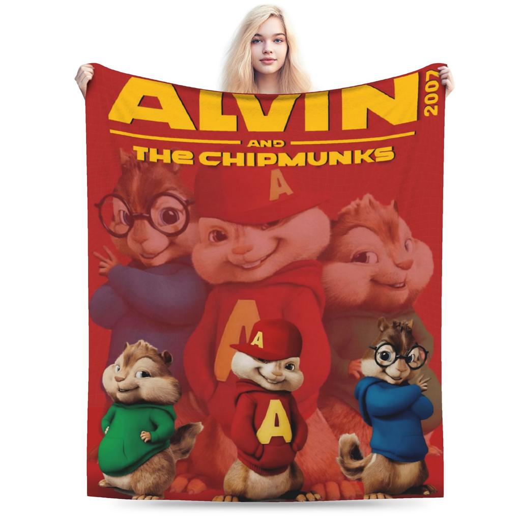 Alvin and the Chipmunks Blanket Cozy Soft Throw Blankets for Couch 50x60 Inch Multisize Plush Thin Quilt