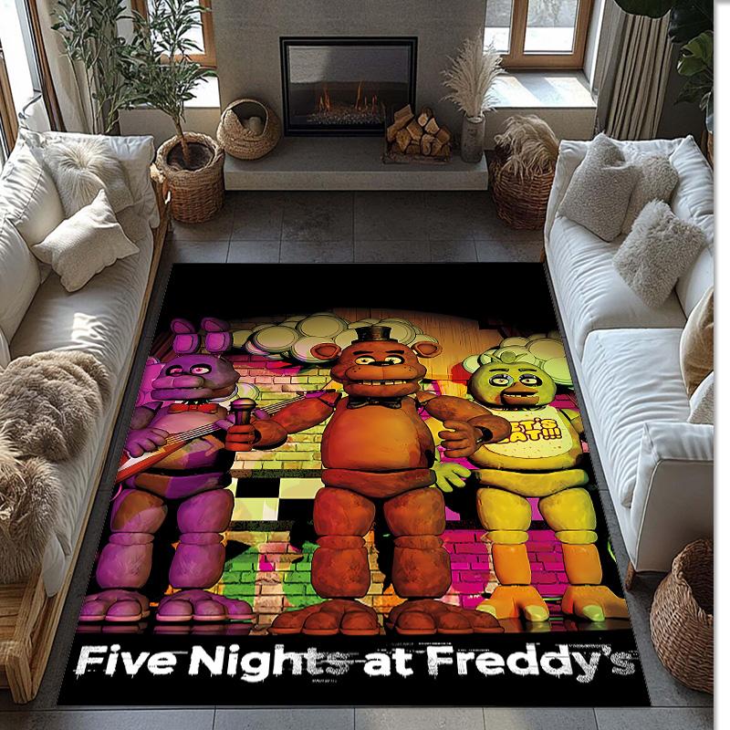 Кристальный велюровый ковер с принтом Five Nights at Freddy, Мягкий противоскользящий влаговпитывающий коврик для пола для гостиной, спальни