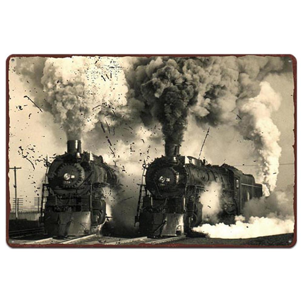 Металлический постер с поездом, винтажные тарелки, оловянные знаки, настенный постер, ретро-налет, постер, бар, паб, клуб, стены, домашний декор, настенные наклейки, плакат