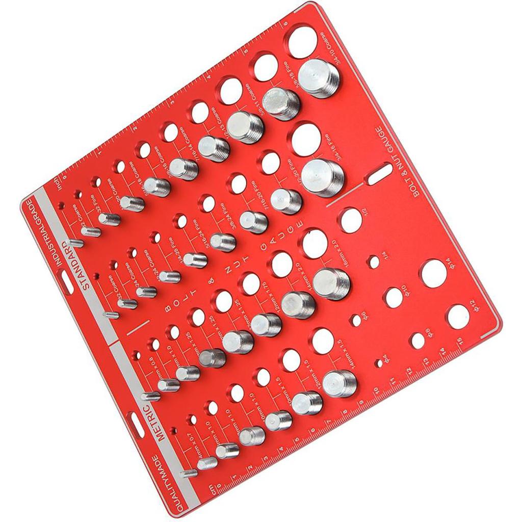 Nut and Bolt Screw Checker, 34 Inch and Metric Nut and Bolt Identification Gauge