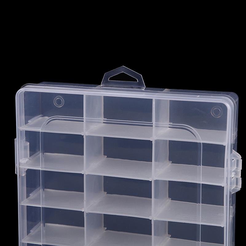 Прозрачный ящик для хранения с 24 сетками, пластиковый органайзер для вышивки нитью, бобины, бисер