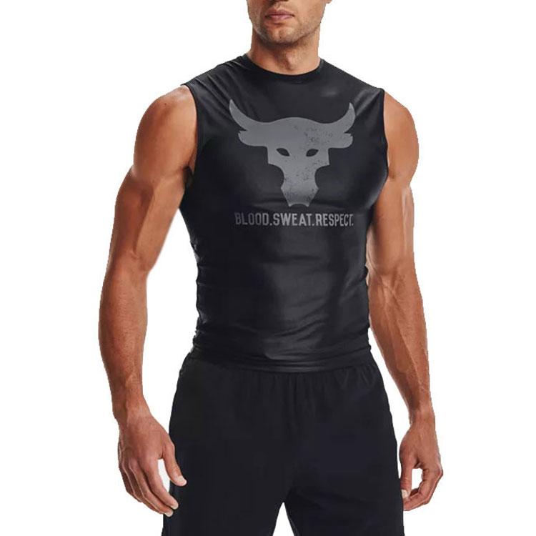 Under Armour Жилет для тренировок Project Rock без рукавов, мужские топы, черный 1361649-001