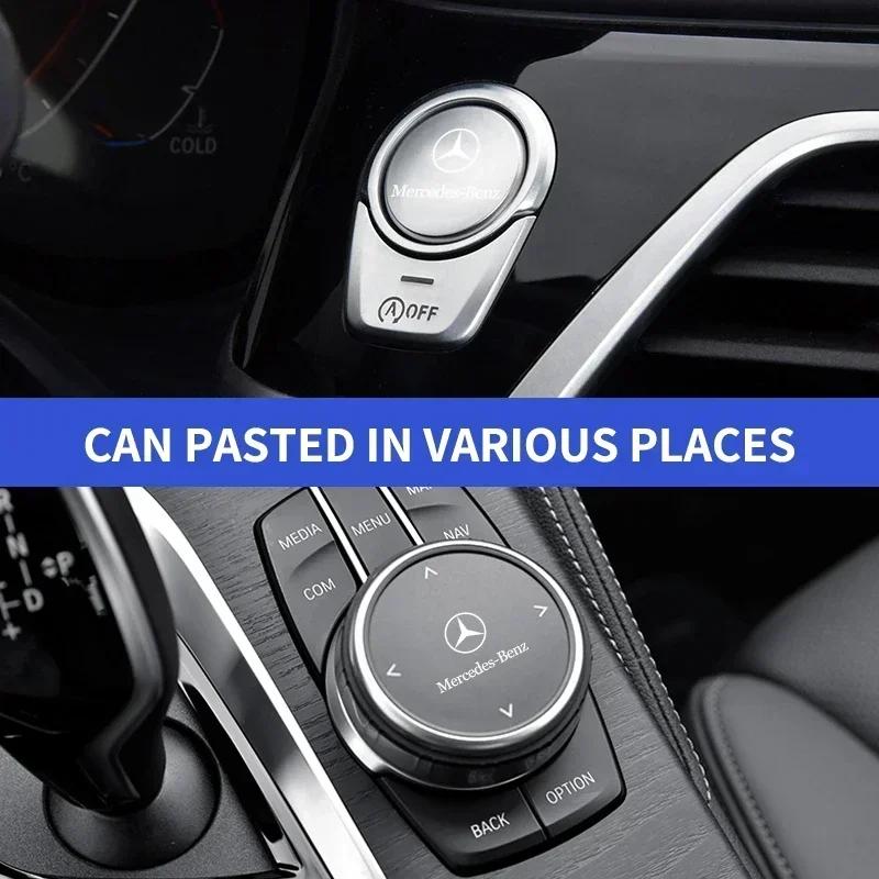 AABDV1 1/2/5/10pcs Car Badges Auto Interior Decor Logo Stickers for Mercedes Benz Maybach W204 W205 W211 W21 C260 E300 W205 W212 AMG