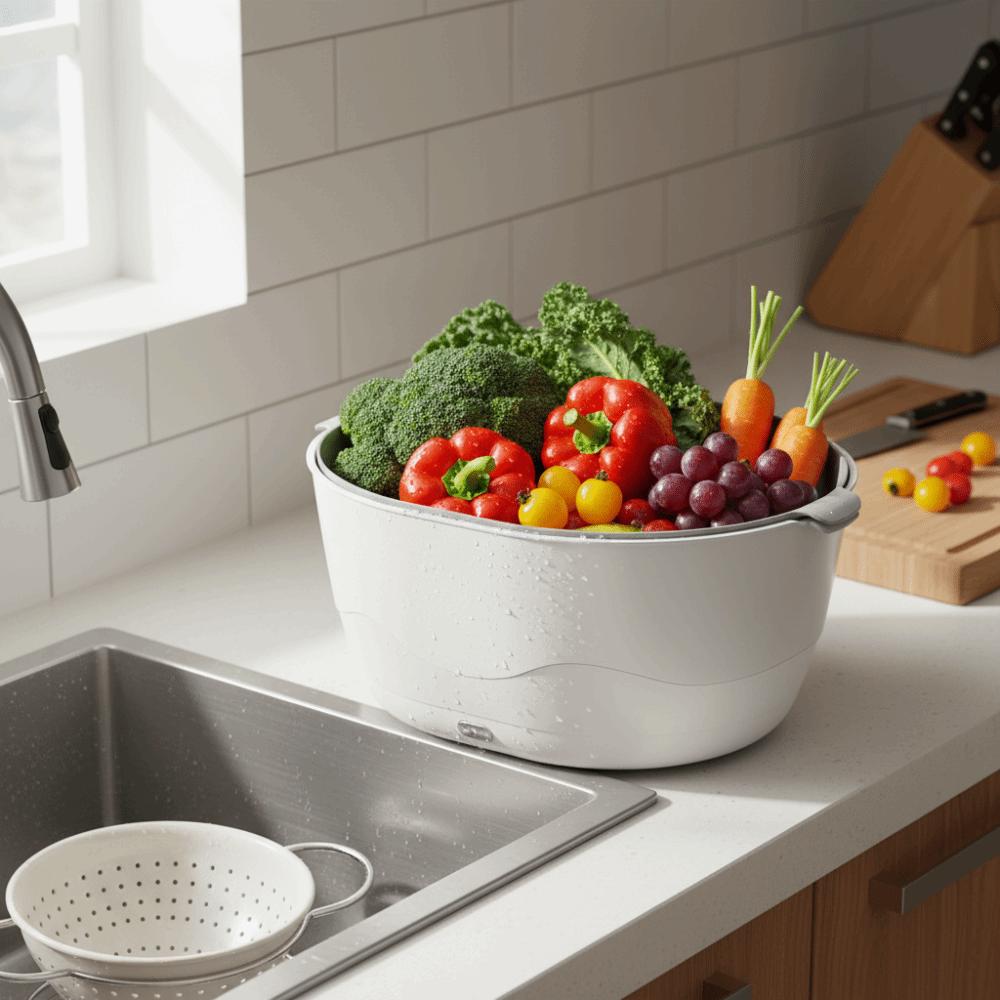 Shock-absorbing Electric Vegetable Washing Basket Vegetable Fruit Purifier  for Vegetable Fruits