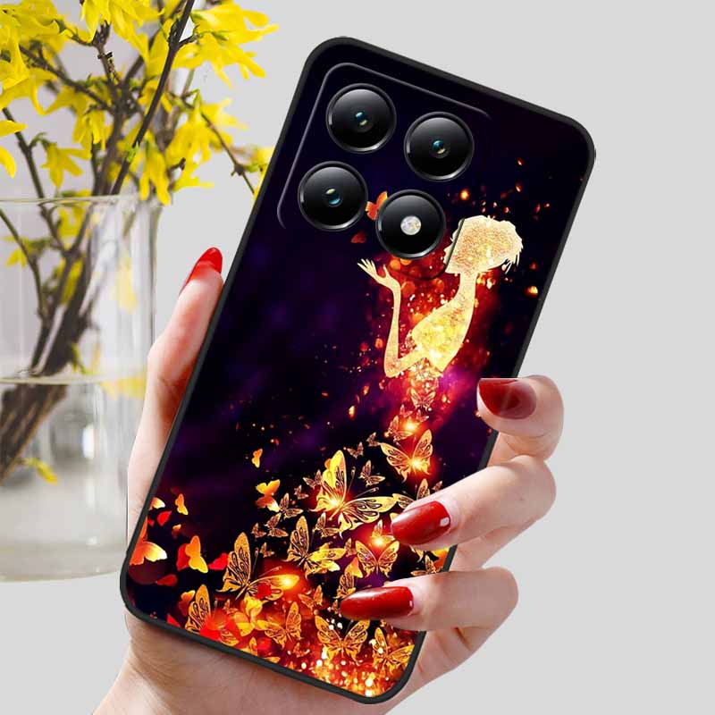 Для Xiaomi 14T / 14T Pro Чехол Модный Черный ТПУ Мраморный Расписной Чехол для Xiaomi 14T Pro Ударопрочный Корпус Capa Силиконовый Мешок 6.67''