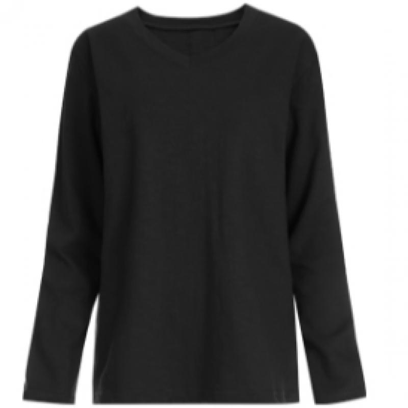 Shop   Women Solid Slub V Neck Daily Long sleeVe T shirT Indi Pink Dai Wsh 1056