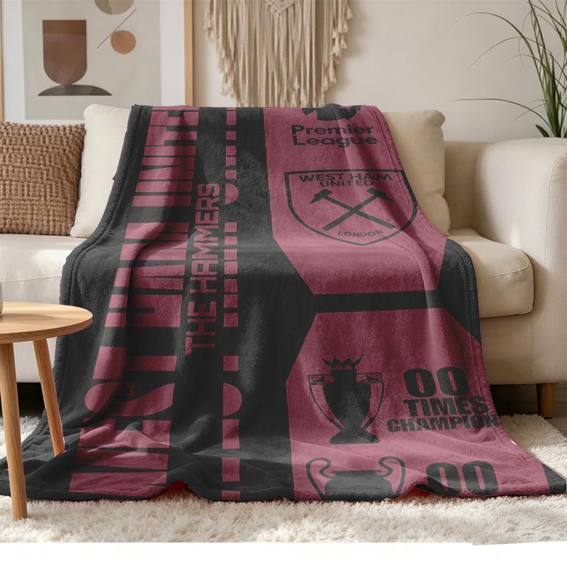 West Ham United Soft and comfortable flannel Suitable for sofas living rooms outdoor camping travel and also makes a great anniversary gif
