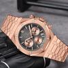 Роскошные мужские наручные часы Модные светящиеся Дата Нержавеющая сталь Мужские часы Хронограф Мужские кварцевые часы