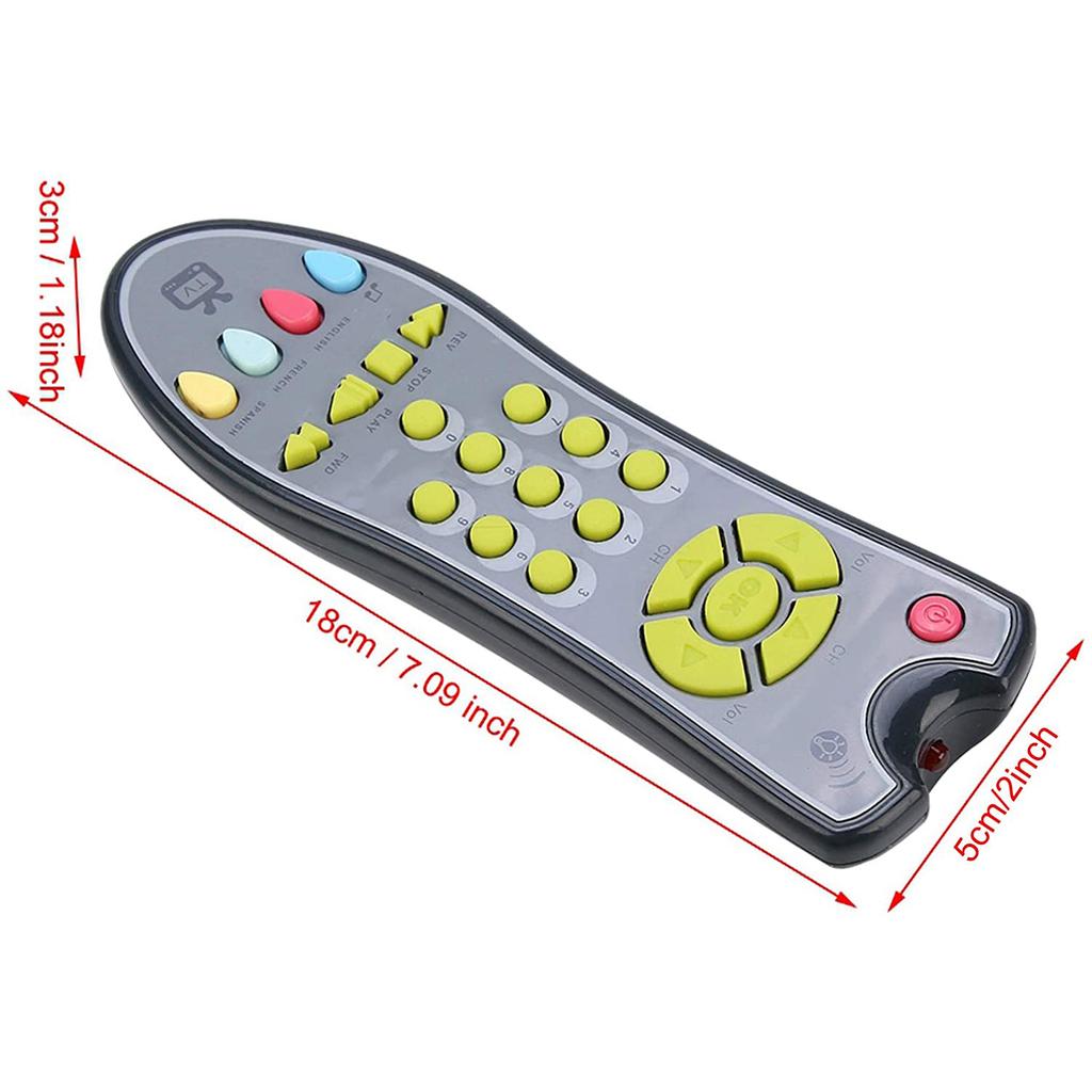 Игрушка-телевизор с дистанционным управлением, музыкальная игра со светом и звуком для детей от 6 месяцев, мальчиков и девочек, с тремя языковыми режимами: английский, французский и испанский