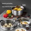 MAXCOOK 28cm Two-Tier Stainless Steel Steamer Pot