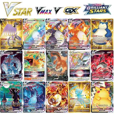 100 шт. Карты Покемон Сияющие VSTAR GX EX VMAX MEGA TAG TEAM Энергия Тренер Чаризард Пикачу Коллекция Боевая Карта S36