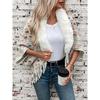 Rose Beauty A New Fashionable Warm Fur Collar Shawl Knitted Sweater Cardigan Cloak Outside Women's Tassel Cloak