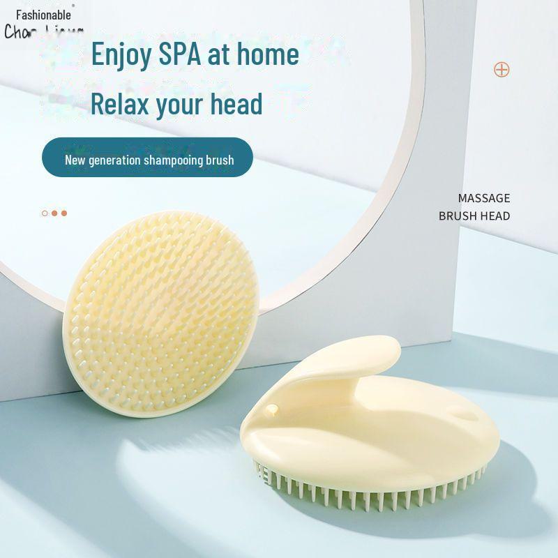 Силиконовая массажная щетка для мытья головы с мягкими зубцами