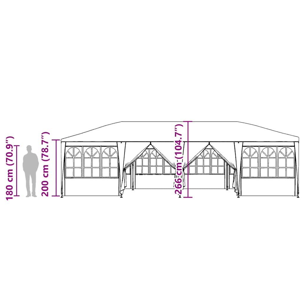 Party Tent White 800 x 400 x 266 cm Polyethylene
