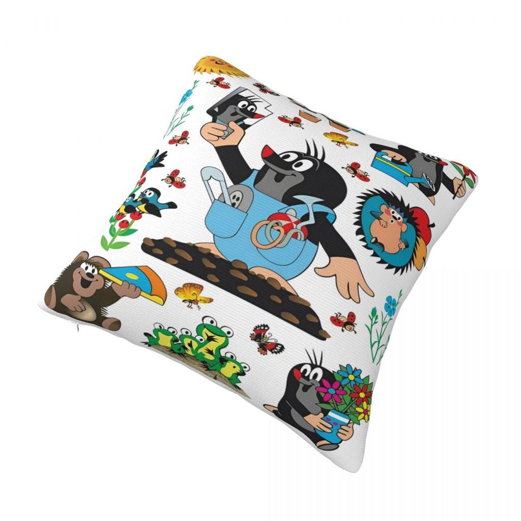 Seat Decoration The Little Mole Cartoon Animal Pillowcase Accessories Pillow Cover Zipper Multi Size