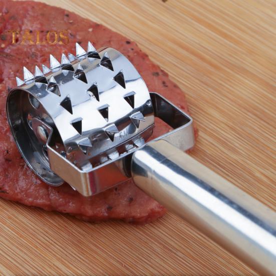 Тендерайзер для мяса, роликовый молоток, лезвие из нержавеющей стали, вращающаяся ручка, кухонный инструмент для стейка, курицы, свинины, говядины, пиццы