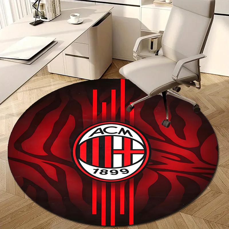 1pc A-AC Milan Print Round Carpet Chair Round Carpet Suitable for Bedroom Living Room Home Decorative Carpet