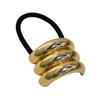 Metal Ponytail Holder Hair Cuff Punk Golden Silver Color Alloy Half Circle Elastic Hair Tie Metal Ring Hair Band Wrap Women Girls Hair Accessories
