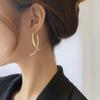 Metal Geometric Intersect Hollow Drop Earrings Trendy Retro Simple Korean Dangle Earrings for Women Girls Fashion Kpop Jewelry