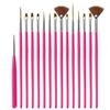 15pcs Nail Art Acrylic Gel Polish Extension Carving Flower Line Painting Dotting Liner Brush