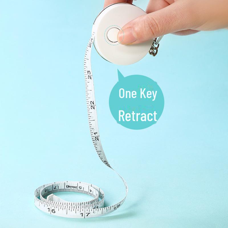 Мини-портативная рулетка 2 м - мягкая, телескопическая, самоблокирующаяся линейка с брелоком
