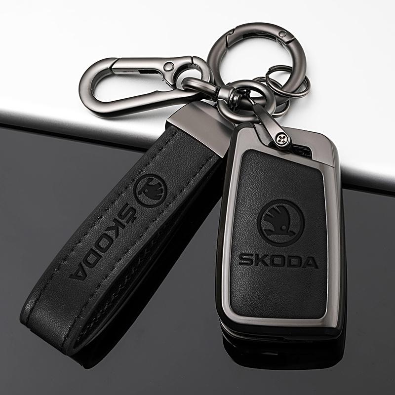 Car Flip Remote Key Fob Case Cover Protector Shell Bag For Skoda Octavia A5 A7 Fabia Superb Kodiaq Karoq Keychain Accessories