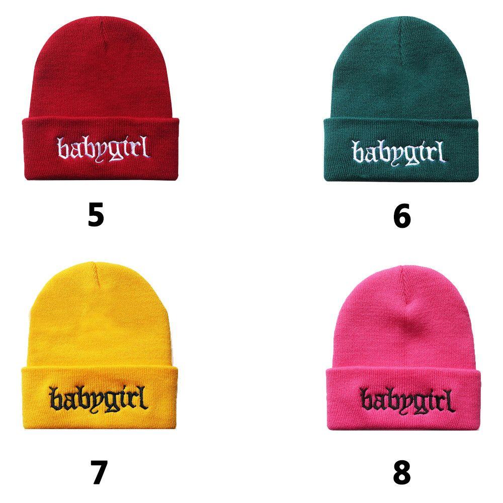 Unisex Hip hop cold cap Warm hood Embroidery Knitted hat Winter Babygirl Wool cap