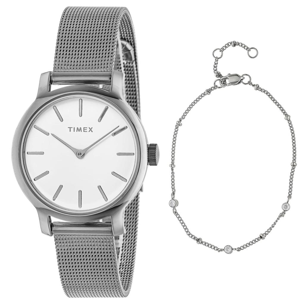 Watch Timex Trend Transcend White Dial Quartz 50M Waterproof Mineral Glass 31mm TWG064000 Silver [TIMEX] Women's [Item]