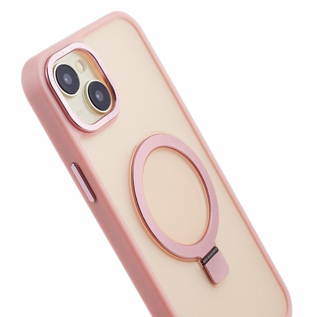 For iPhone 14 Plus Case Compatible with MagSafe Skin-Touch Kickstand TPU+PC Phone Shell