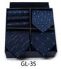 Men'S Gift Box Set Tie Fashion Business Net Color Jacquard Tie Square Scarf