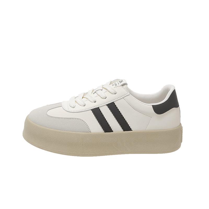 Flat Bottom Low-top German Training Shoes Women's 2024 Autumn New Fashionable Thick-soled Round Head Lace-up Versatile Casual Sports Shoes